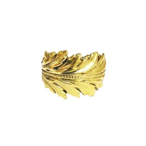 Lotta Djossou Bague Plume Coco Dorée Fashion