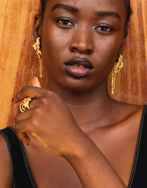 Lotta Djossou Boucles d'Oreiiles GinTao Tika Dorées Sale