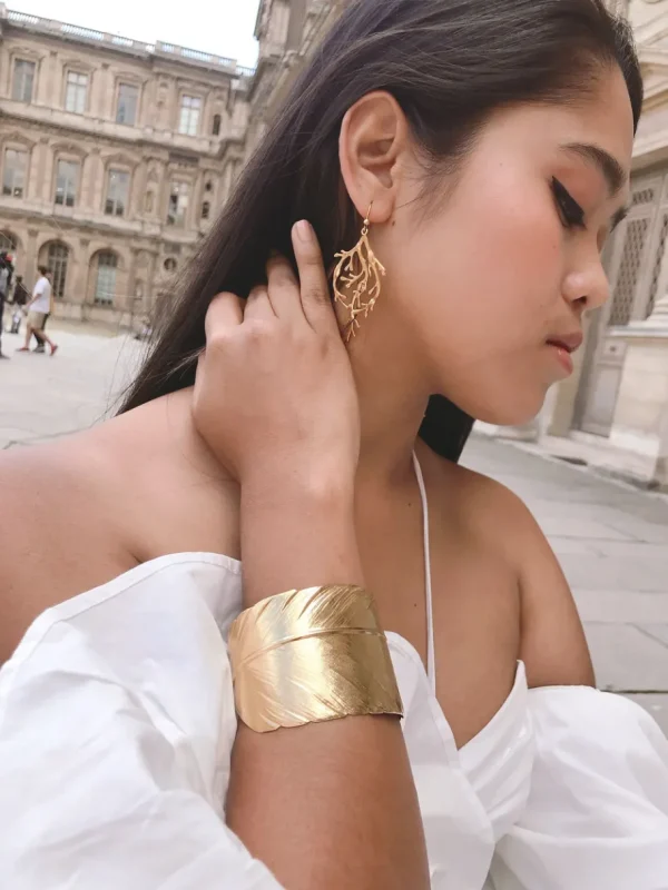 Lotta Djossou Boucles d'oreilles Algue Dorées Online