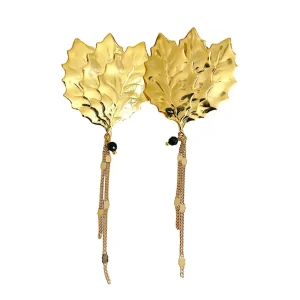Lotta Djossou Boucles d'oreilles Austine Feuilles Dorées New