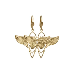 Lotta Djossou Boucles d'Oreilles Beetle Dorées Hot