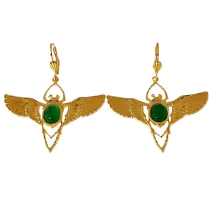 Lotta Djossou Boucles d'oreilles Beetle Dorées Jade Hot