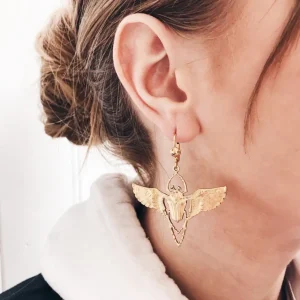 Lotta Djossou Boucles d'Oreilles Beetle Dorées Hot