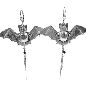 Lotta Djossou BOUCLES D'OREILLES CHAUVE-SOURIS ARGENT New