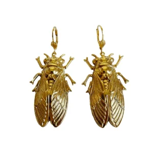 Lotta Djossou Boucles d'Oreilles Cicadas Dorées Best
