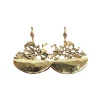 Lotta Djossou Boucles d'Oreilles Corail Lune Dorées Hot