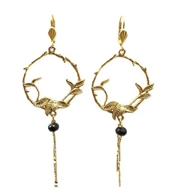 Lotta Djossou Boucles d'Oreilles Créole en Fleur Dorées Hot