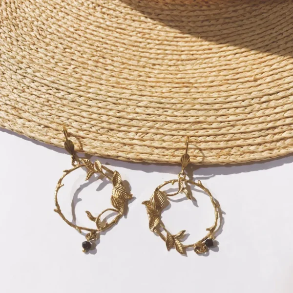 Lotta Djossou Boucles d'Oreilles Créole en Fleur Dorées Hot