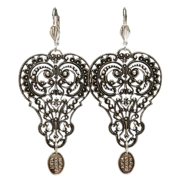 Lotta Djossou Boucles d'oreilles Cœur Filigrane New