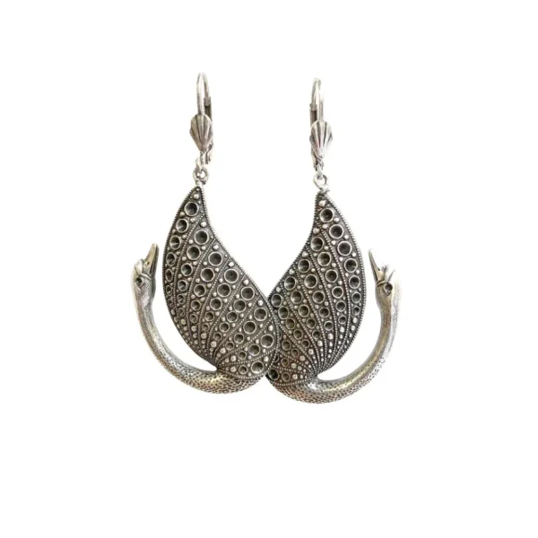 Lotta Djossou Boucles d'Oreilles Cygne Argentées Best