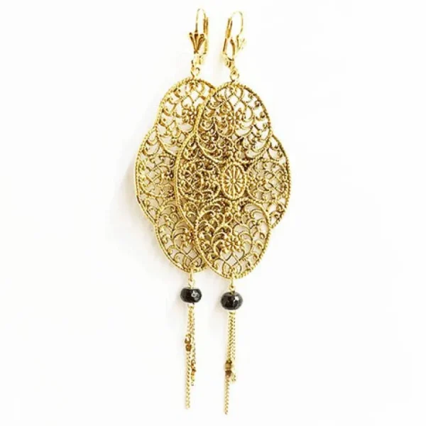 Lotta Djossou Boucles d'oreilles Dentelle Dorées Sale