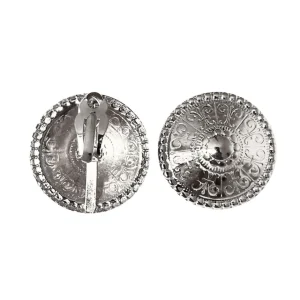 Lotta Djossou Boucles d’oreilles Dôme Argentées Clips New