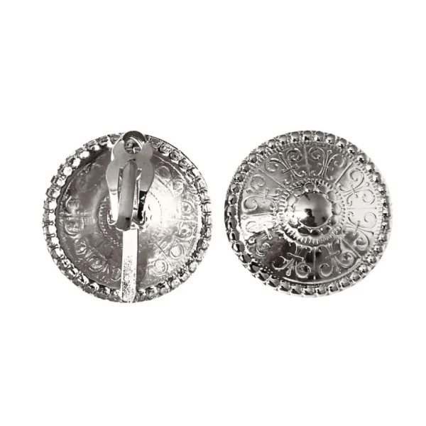 Lotta Djossou Boucles d’oreilles Dôme Argentées Clips New