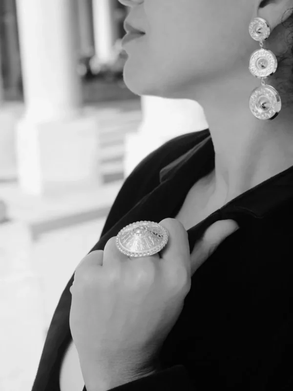 Lotta Djossou Boucles d’oreilles Dôme Trio Argentées Online