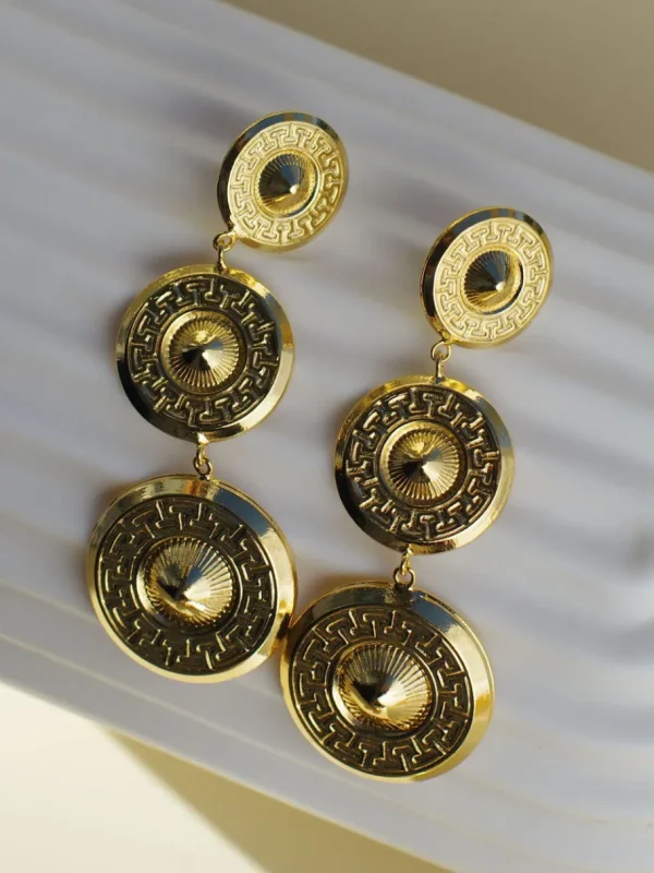 Lotta Djossou Boucles d’oreilles Dôme Trio Dorées Clearance