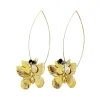 Lotta Djossou Boucles d'oreilles Double Papillon Dorées New