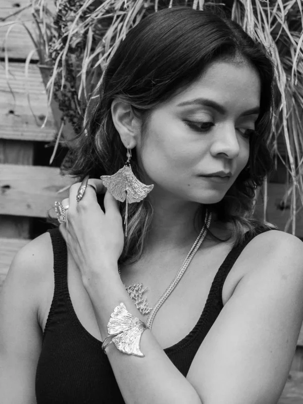 Lotta Djossou Boucles d'Oreilles Feuille de Ginkgo Online