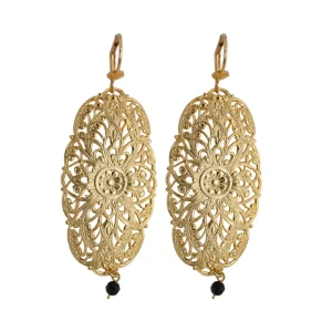 Lotta Djossou Boucles d'oreilles Filigrane Mandala Dorées New