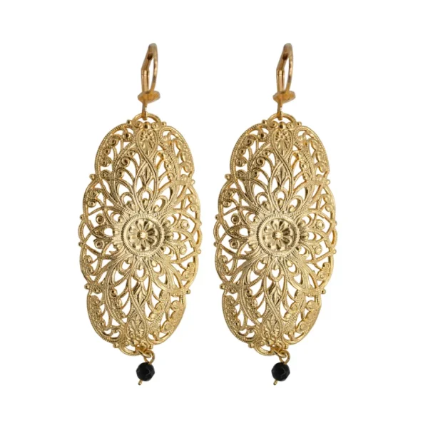 Lotta Djossou Boucles d'oreilles Filigrane Mandala Dorées New