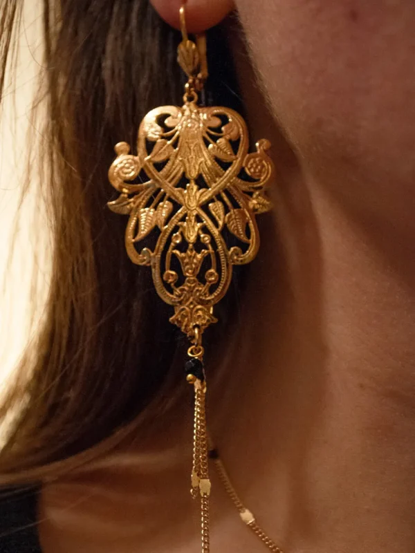 Lotta Djossou Boucles d'oreilles Filigrane Morris Dorées Clearance