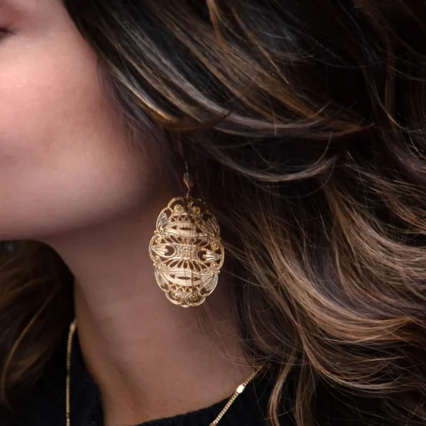Lotta Djossou Boucles d'oreilles Filigrane Gatsby Dorées Sale