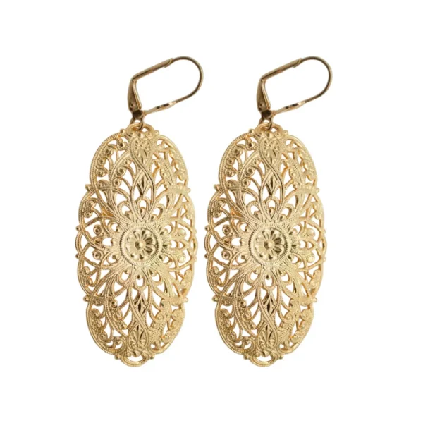 Lotta Djossou Boucles d'oreilles Filigrane Mandala Dorées New