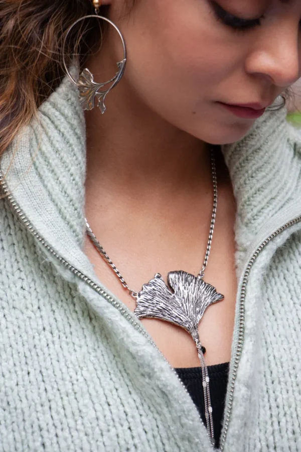 Lotta Djossou Boucles d'Oreilles Ginkgo Orbit Dorées Clearance
