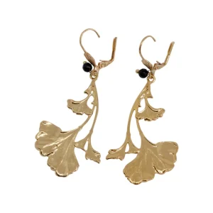 Lotta Djossou Boucles d'Oreilles Ginkgo Dorées Online