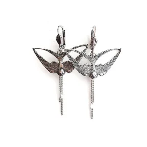 Lotta Djossou Boucles d'Oreilles Hirondelle Argentées Discount