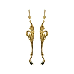 Lotta Djossou Boucles d'Oreilles Héron Dorées Outlet