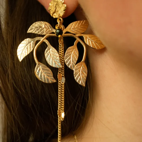 Lotta Djossou Boucles d'Oreilles Laurier Dorées Clearance
