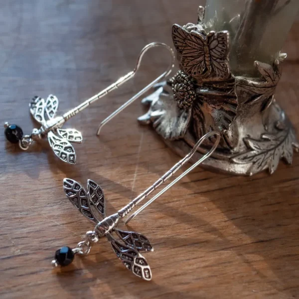 Lotta Djossou Boucles d'Oreilles Libellule Onyx Clearance