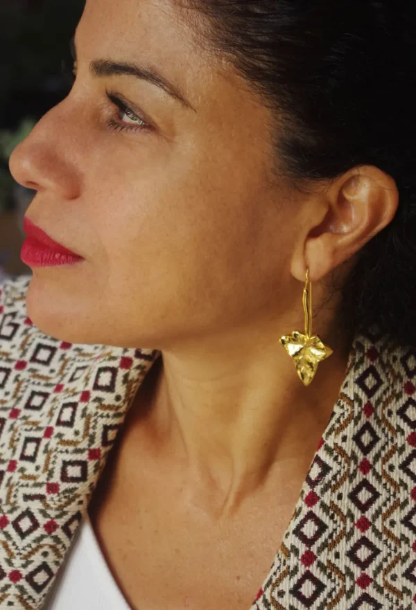 Lotta Djossou Boucles d’oreilles Lierre Dorées Discount