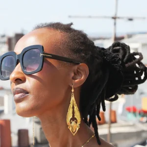 Lotta Djossou Boucles d'Oreilles Long Scarabée Dorées Discount