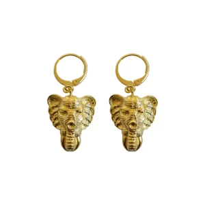 Lotta Djossou Boucles d'Oreilles Éléphant Dorées Hot