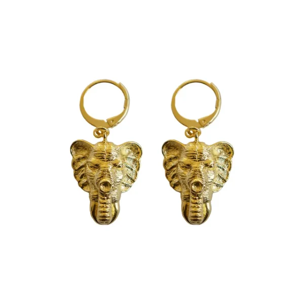 Lotta Djossou Boucles d'Oreilles Éléphant Dorées Hot