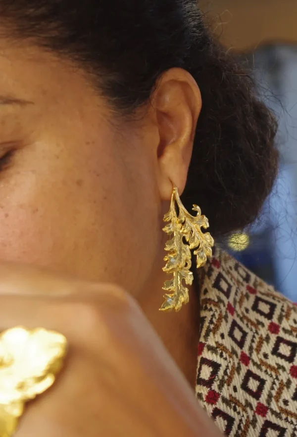 Lotta Djossou Boucles d'Oreilles Marly Dorées Fashion