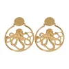 Lotta Djossou Boucles d'Oreilles Octopus Dorées Discount