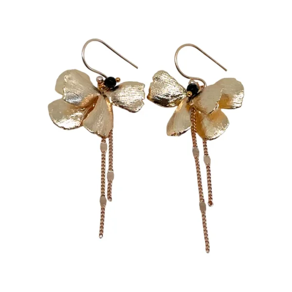Lotta Djossou Boucles d'Oreilles Pansy Dorées New