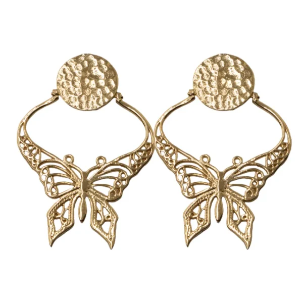 Lotta Djossou Boucles d'Oreilles Papillon Charme Dorées Outlet