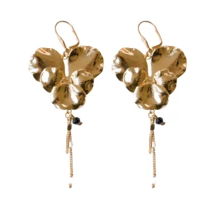 Lotta Djossou Boucles d'Oreilles Pensée Dorées Fashion