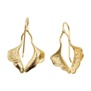 Lotta Djossou Boucles d'Oreilles Petit Ginkgo Dorées Fashion