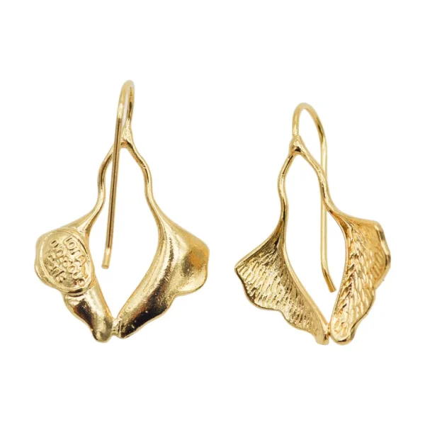 Lotta Djossou Boucles d'Oreilles Petit Ginkgo Dorées Fashion