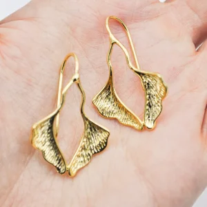 Lotta Djossou Boucles d'Oreilles Petit Ginkgo Dorées Fashion