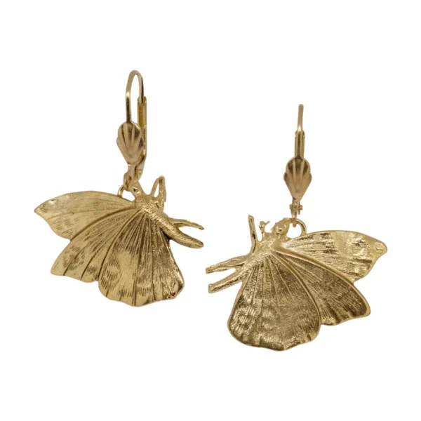 Lotta Djossou Boucles d'Oreilles Petit Papillon Dorées Fashion