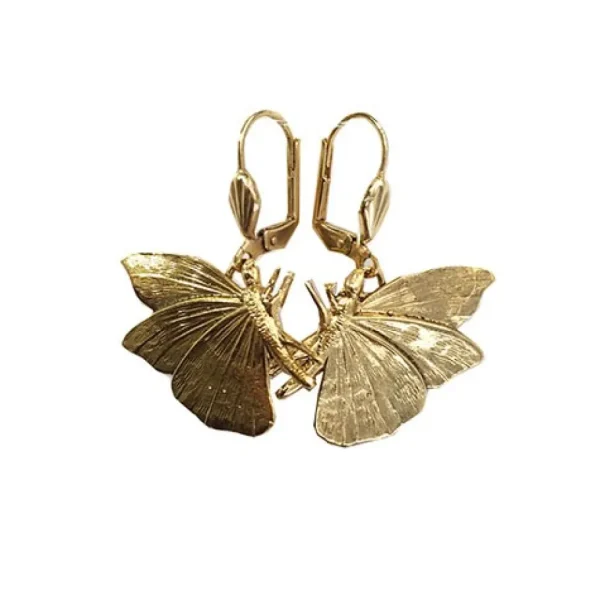 Lotta Djossou Boucles d'Oreilles Petit Papillon Dorées Fashion