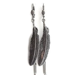 Lotta Djossou Boucles d'oreilles Plume New