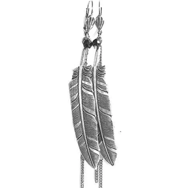 Lotta Djossou Boucles d'oreilles Plume New