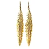 Lotta Djossou Boucles d'Oreilles Plume Coco Dorées Outlet