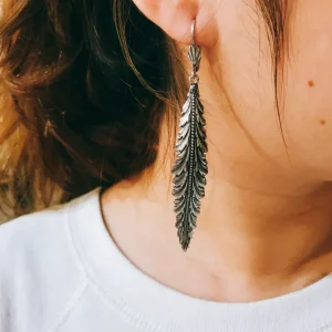 Lotta Djossou Boucles d'Oreilles Plume Coco Fashion